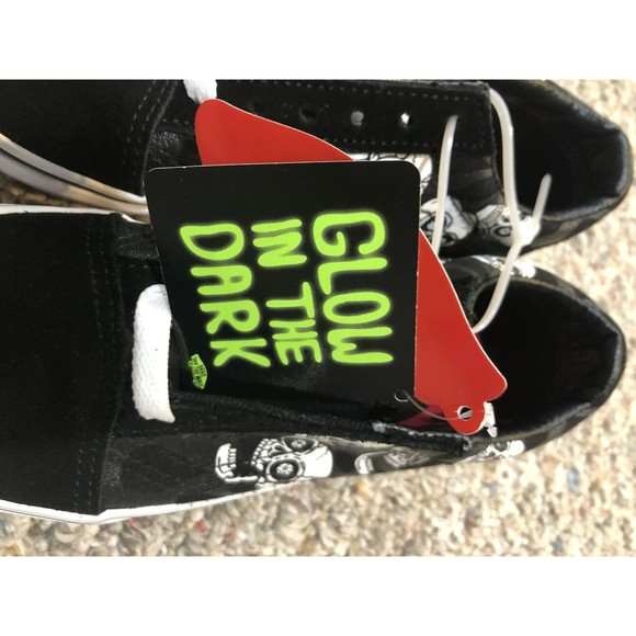 Vans Old Skool (Glossy Flame) Skulls Kids Skate Shoes Sneakers New Size 13 Black - Picture 5 of 11